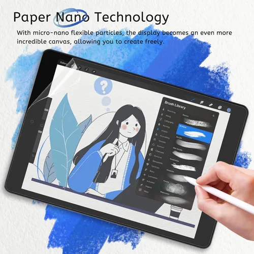 Vista 4 de MOBDIK Paquete de 2 protectores de pantalla Paperfeel compatibles con iPad Air 3 2019/iPad Pro 10.5 2017, película mate, antirreflejos, menos