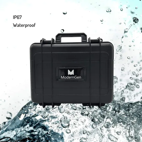 Vista 6 de ModernGen Caja de viaje precortada para reloj de 6 ranuras, resistente a los impactos, resistente al agua
