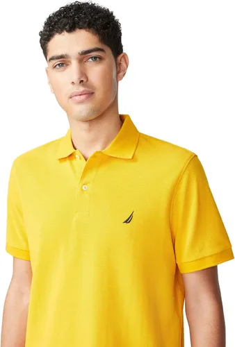 Vista 146 de Nautica playera polo clásica de mangas cortas, color sólido, para hombre Azul (Angel Blue)