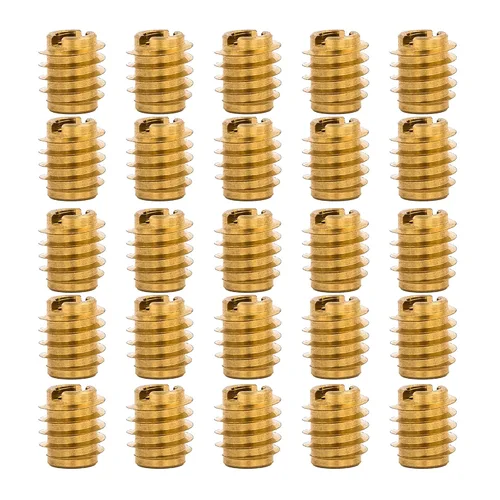 Vista 11 de E-Z LOK Inserto roscado para cuchillo para madera dura, insertos de rosca de latón 1/4-20 roscas internas, 0.500 pulgadas de longitud, paquete de 25