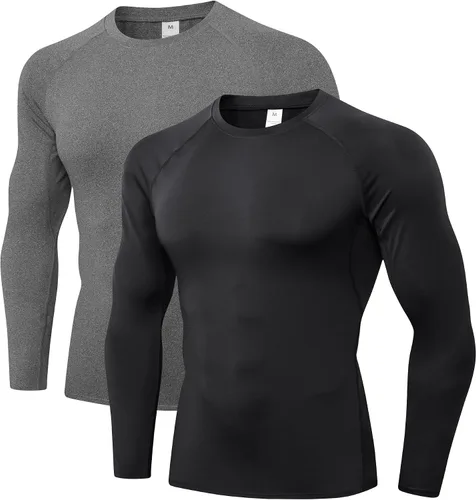 Camisetas de compresión para hombres de manga larga atléticas térmicas para entrenamiento de secado rápido tops para correr deportes gimnasio