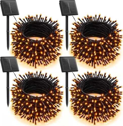 Vista 10 de Brightown Luces Solares de Navidad para Exteriores, Paquete de 4 Total 184 Pies 480 LED Luces de Cadena Solares para Exteriores Impermeables Cable