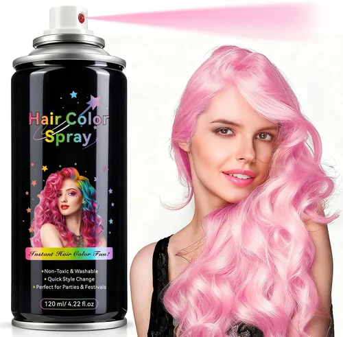 Spray de color temporal para el cabello para niños y adultos, color en aerosol lavable de Halloween, tinte temporal instantáneo para fiestas de Rosa