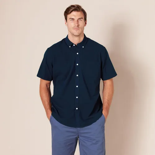 Vista 6 de Tienda Essentials Camisas Oxford para hombre, ajuste regular, manga corta