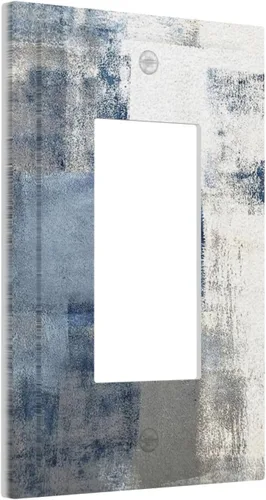 Vista 179 de Placa de Interruptor de Luz de Palanca Única Abstracta en Negro, Blanco y Gris, Cubierta de Tomacorriente, Placa de Pared Decorativa de Un