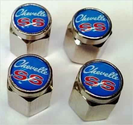 Vista 4 de Compatible con tapones de válvula Chevelle Malibu SS 396 454 (negro - negro)