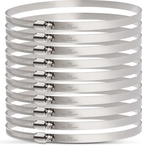 Vista 15 de OURU Abrazaderas de manguera grandes, paquete de 10 abrazaderas de manguera de acero inoxidable de 2.5 pulgadas ajustables de 1-13/16 a 2-3/4