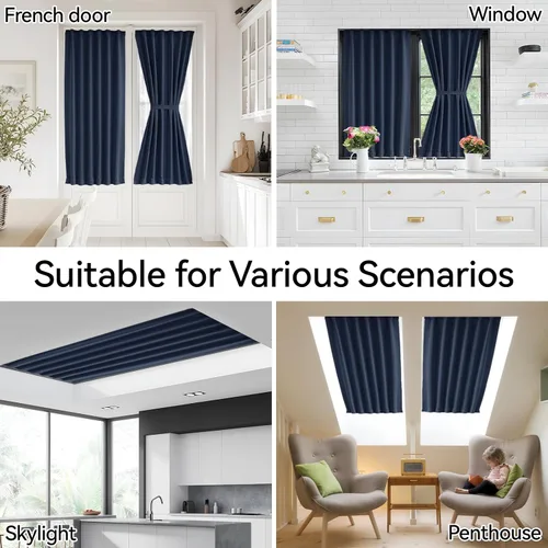 Vista 208 de Vatge - Cortinas laterales para ventana de puerta, cortinas para luz lateral de puerta frontal, 1 panel, 12 (ancho) x 72 (largo) pulgadas, aguamarina