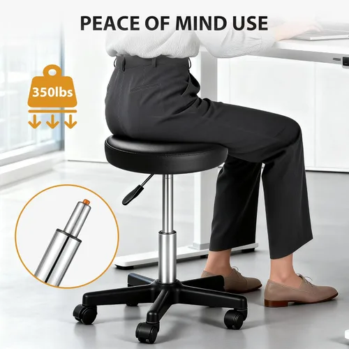 Vista 5 de Nova Microdermabrasion Taburete giratorio con ruedas, taburete giratorio ajustable para dibujar tatuajes, silla de oficina para barra de masaje