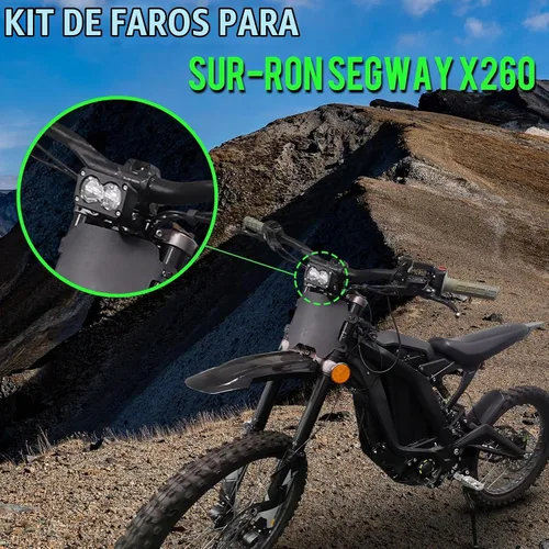 Vista 2 de motoparty - Kit de faros delanteros para Sur-Ron Segway X260, módulos de luz de foco o inundación Blanco