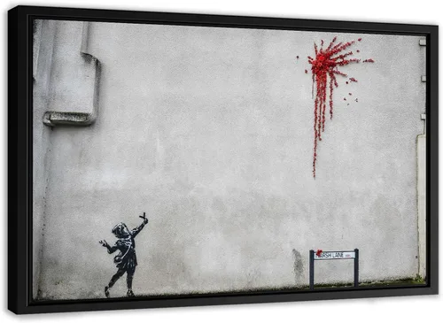 Vista 6 de BANKSY - Lienzo decorativo para pared de San Valentín, varios tamaños (5 piezas, Mega)