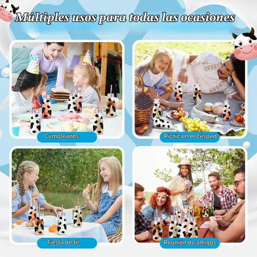 Vista 6 de SiliFine - Juego de 24 mini botellas de leche de 7 onzas con tapas