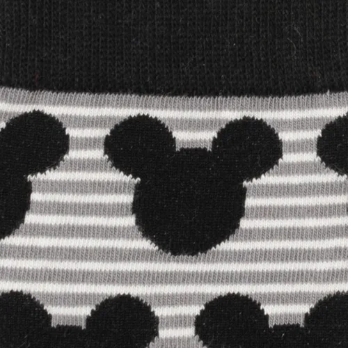 Vista 3 de Cufflinks Inc. Calcetines Mickey Silhouette a rayas, talla única (hasta talla 12 de hombre), Gris