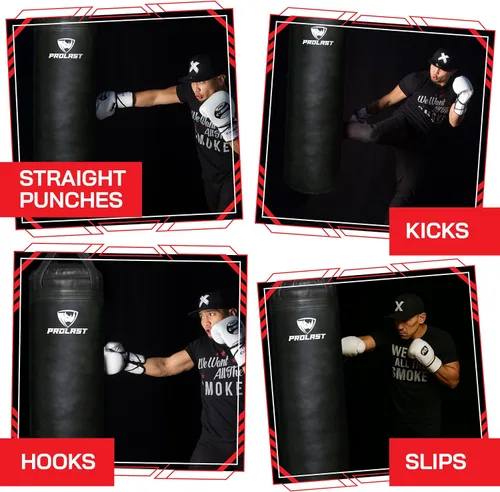 Vista 2 de PROLAST 4 ft 80lb Heavy Boxing Punching Bag, Muay Thai, MMA, Strength Training Equipment, Hanging