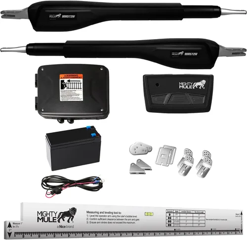 Vista 15 de Mighty Mule Abridor de puerta, listo para solar, abridor automático de puerta para puertas batientes individuales de hasta 850 libras o 18 pies