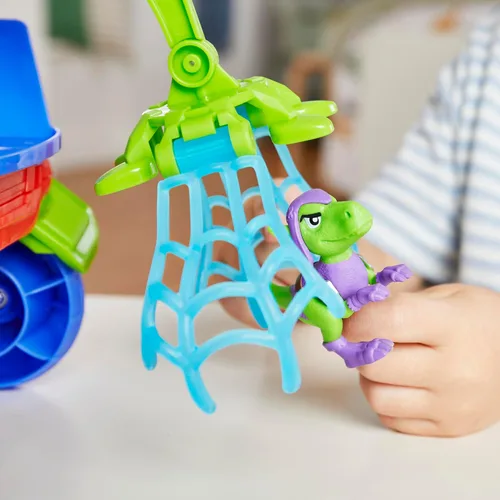 Vista 7 de Marvel Dino-Webs Crawler de Spidey y sus increíbles amigos, Juego de Coches de Juguete con Figuras de Acción de 4 Pulgadas de Spider-Man y Goblin