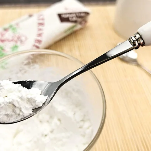 Vista 5 de Cuchara de café 18-10 acero inoxidable 8 piezas (mango de cerámica creativa blanca) cuchara de azúcar (juego de 8) sus304 5.5 pulgadas cuchara