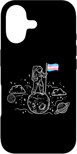 Astronaut On Moon Transgender Flag Trans Pride Flag LGBT Case for iPhone 17