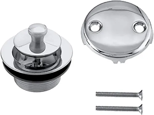 Vista 11 de Westbrass D94-2-12A 1-1/2" rosca gruesa Twist & Close - Tapacubería de drenaje de bañera con placa frontal de desbordamiento de dos agujeros, bronce