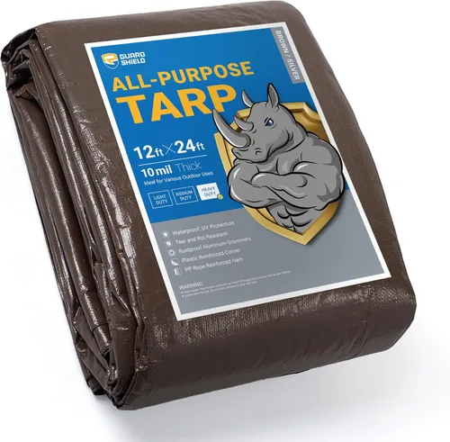 Vista 49 de GUARD SHIELD Lona resistente de 12 x 16 pies, cubierta de lona de polietileno blanca impermeable, gruesa, multiusos, de 25/64 pulgadas