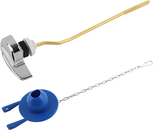 Vista 8 de Kit de reemplazo universal de mango de inodoro, palanca de viaje de inodoro de montaje lateral/angular, acero inoxidable (plata)