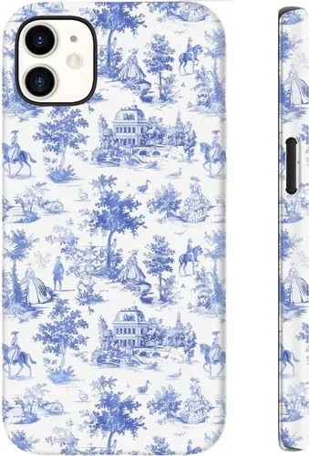 Vista 104 de Funda para iPhone 12 Mini, compatible con carga inalámbrica, protección de doble capa con elegante diseño de flores silvestres, silicona suave +
