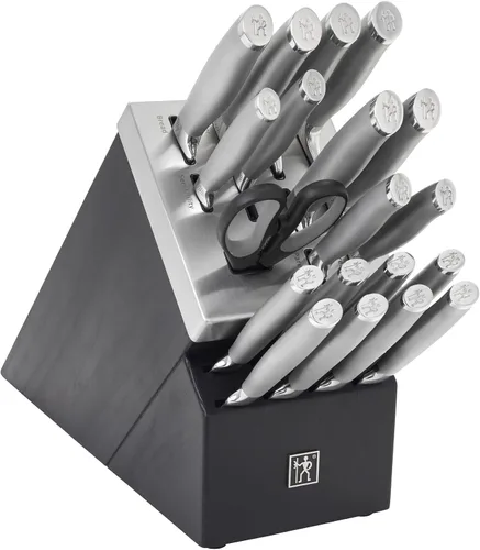 Vista 4 de HENCKELS Modernist - Juego de 20 cuchillos autoafilables con bloque, cuchillo de chef, cuchillo para pelar, cuchillo multiusos, cuchillo de pan
