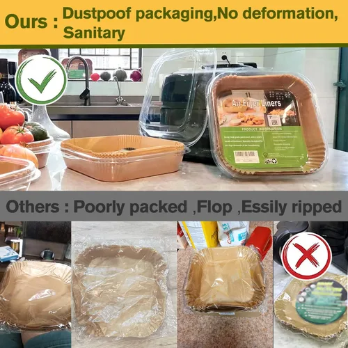 Vista 5 de Forros pequeños para freidora de aire Cosori de 2.1 cuartos de galón, mini forros para freidora de aire desechables 2 2.1 2.6 3 cuartos de galón