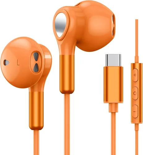 Vista 10 de Auriculares USB C para Samsung Galaxy S24 S23 Ultra S22 S21 FE S20 A54 A53 Auriculares USB C con Micrófono Control de Volumen Auriculares con Cable