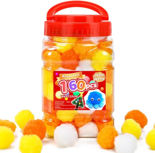 Vista 8 de IOOLEEM Pompones multicolores, 1000 bolas de pompón mullido de 0.39 pulgadas, pequeños pompones para proyectos de manualidades, festivales y Arco