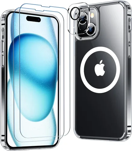 Vista 13 de Red2Fire Magnética para iPhone 15 Plus Funda para iPhone 14 Plus Transparente, [Compatible con MagSafe][Protección contra Caídas de Grado