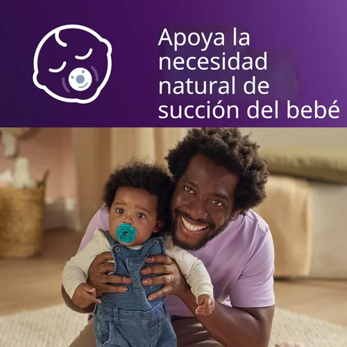 Vista 2 de Philips Avent Soothie - Chupetes ortodónticos para bebés, 100% de silicona, de una pieza, sin BPA, para bebés de 3 a 18 meses, verde, paquete de 4