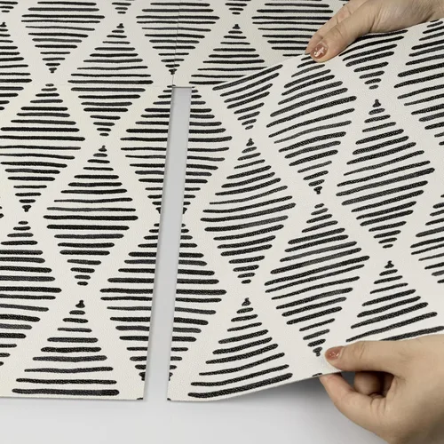 Vista 8 de Elffloor Azulejos de vinilo impermeables para despegar y pegar, autoadhesivos, fáciles de instalar, 11.8 x 11.8 pulgadas, patrón de línea para baño