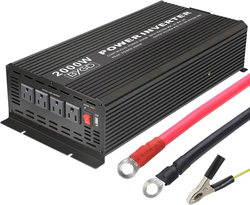 Vista 8 de BYGD - Inversor de corriente para automóvil de 300 W, convertidor de adaptador de vehículo de CC 12 V a 110 V CA