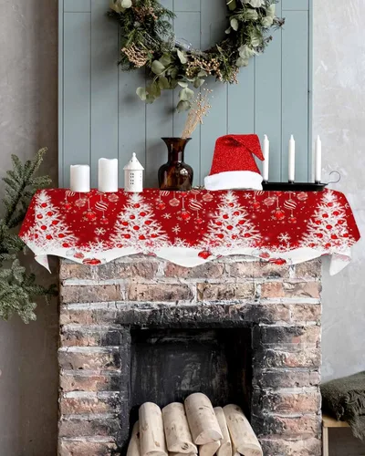 Vista 5 de Funda para bufanda de chimenea de árbol de Navidad, mantel superior, bufanda para Navidad, Halloween, Acción de Gracias, otoño, decoración de Árbol