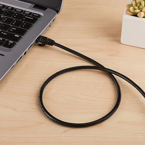 Vista 4 de Amazon Basics - Cable de conexión Ethernet RJ45 Cat 6, cable de alta velocidad de 10 Gbps, 250 MHz, sin enganches, 10 pies, negro para impresora