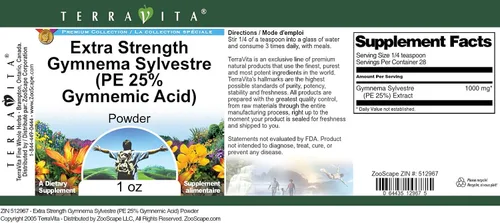 Vista 3 de Extra Strength Gymnema Sylvestre (PE 25% ácido gimnémico) Polvo (1 oz, ZIN: 512967)