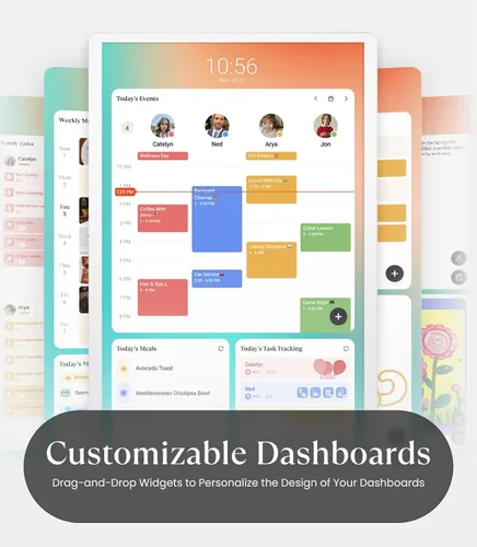 Vista 6 de Cozyla Mate Calendario+2: Calendario digital de 32 "Pantalla táctil de pared Tabla de tareas Tablero de instrumentos personalizable Pantalla