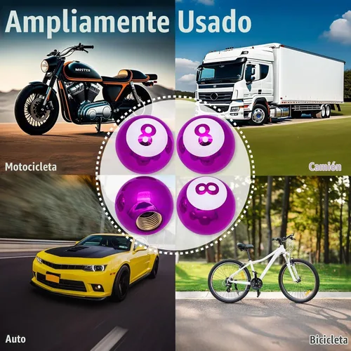 Vista 8 de 4 tapas de vástago de válvula de neumático estilo piscina 8 bolas, cubiertas universales de núcleo de cobre a prueba de polvo para automóviles, SUV