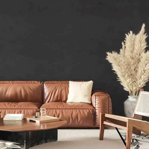 Vista 3 de VEELIKE Papel tapiz de hormigón de 15.7 x 354 pulgadas, moderno papel de contacto de hormigón negro carbón para encimeras, impermeable