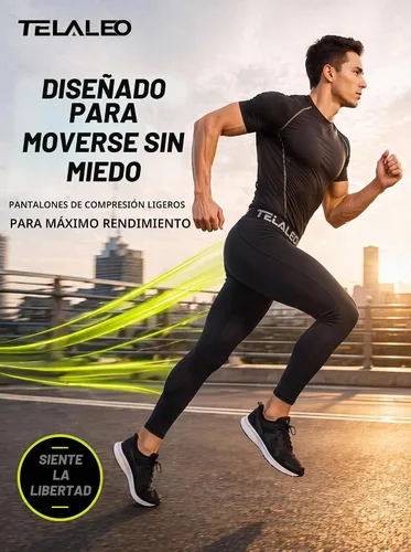 Vista 3 de Paquete de 5 pantalones de compresión para hombre, leggings de rendimiento