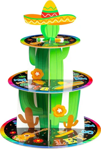 Vista 25 de Haooryx Lindo Soporte para Cupcakes de Gato - Torre de Cupcakes de 3 Niveles de Gato Americano de Pelo Corto de Cartón, Soporte para Postres