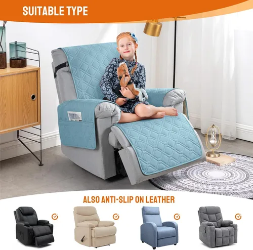 Vista 5 de VANSOFY Fundas 100% impermeables para sillas reclinables, funda antideslizante para silla reclinable para perros, protector de muebles, funda