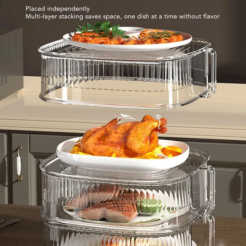 Vista 7 de Cubierta antipolvo de alimentos para almacenamiento de sobrantes, cubierta transparente para el polvo de platos, cubiertas de platos de varias 3