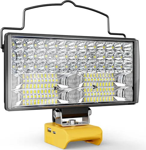 Vista 11 de Ecarke 2 PCS Luz de Trabajo LED Inalámbrica Compatible con DeWALT 20V: 70W 7000LM Linterna con USB y Puerto de Salida de Carga Tipo-C, Luz
