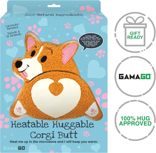 Vista 7 de GAMAGO Corgi Butt - Almohadilla térmica y almohada abrazable – Almohadilla térmica para microondas para calambres, dolores y alivio de la ansiedad