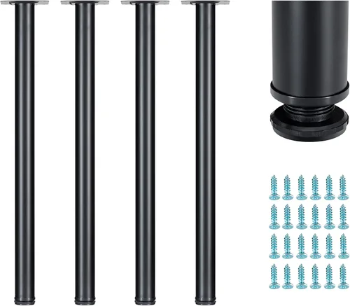 Vista 5 de LCSDLHSY - Patas de mesa de metal ajustables de 28 pulgadas, patas de escritorio, patas redondas para muebles, mesa de centro de bricolaje, patas