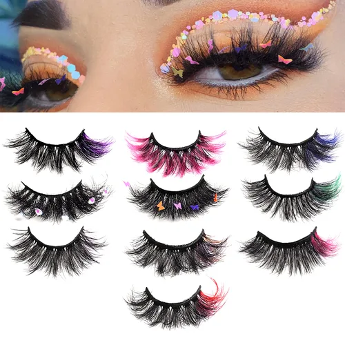 Vista 13 de outopen Pestañas Postizas Blancas de Halloween Herramientas de Extensión de Pestañas Blancas para Ojos Anime Cosplay Maquillaje de Aspecto Natural