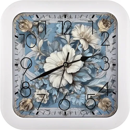 Vista 11 de 10" Square Modern Wall Clock,Various Sea Fish Pattern Print Kitchen Clocks Wall Battery Operated,Silent Non Ticking Unique Funny Cute Wall Clock for