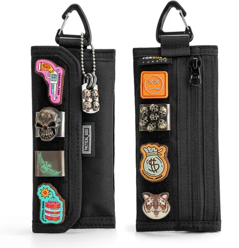 TACTICAL GEEK - Organizador de bolsa A2 L, cartera de mano de nailon, bolsillo de almacenamiento EDC multiusos, organizador de bolsillo